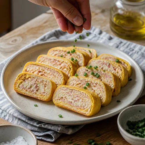 柔らかい豆腐スパムの卵焼き