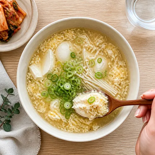 5分でできるおぼろ豆腐と卵のスープ