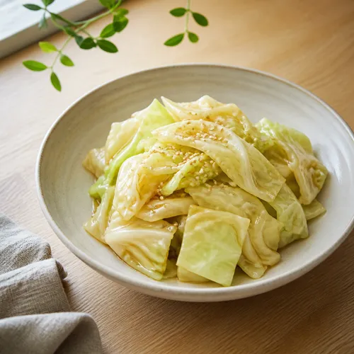 超簡単レンジで蒸しキャベツ