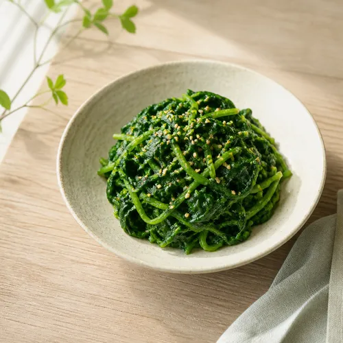 水っぽくなく食感が生きているほうれん草のナムル