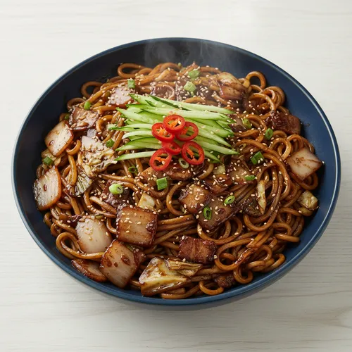 玉ねぎを惜しみなく使った本格中華風ジャージャー麺