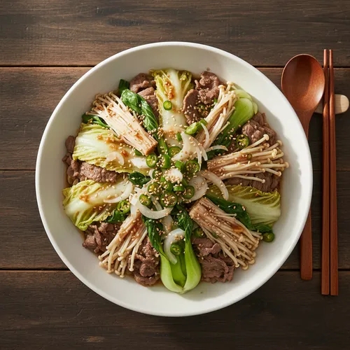 牛バラ薄切り肉の野菜蒸し