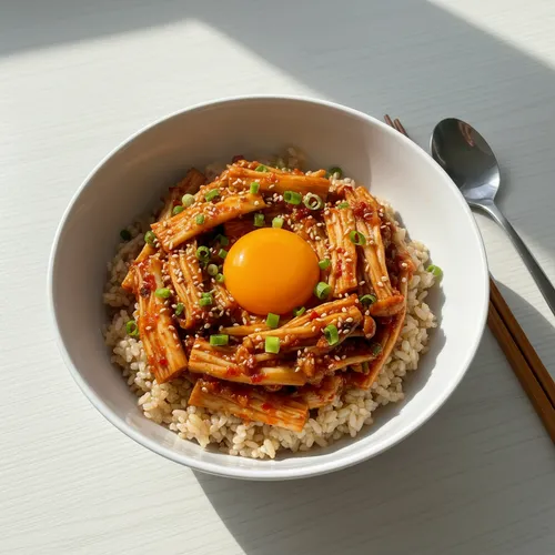 5分で完成！ピリ辛えのきだけ丼