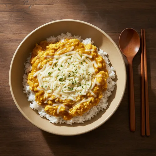 超簡単スクランブルチーズカレー丼