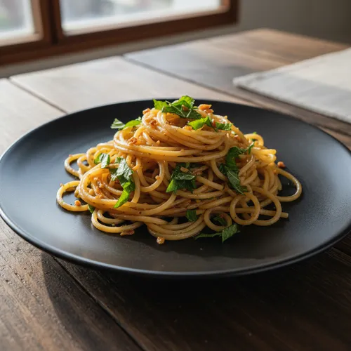 イ・ジョンヒョンの5分間 えごまの葉醤油パスタ