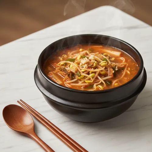 パプリの根っこ豆もやしスープ