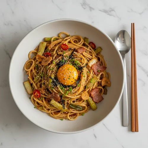 ベーコン長ねぎパスタ