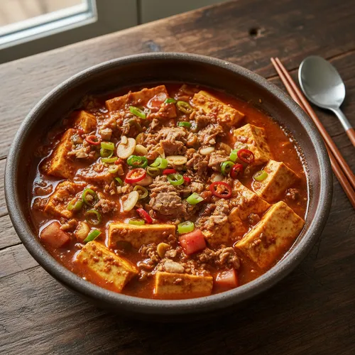 韓国人好みの辛いマーボー豆腐