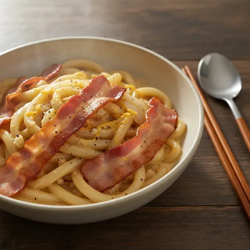ベーコンクリームうどん