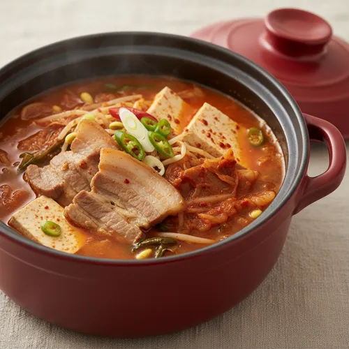 豚肉と大豆もやしのキムチチゲ