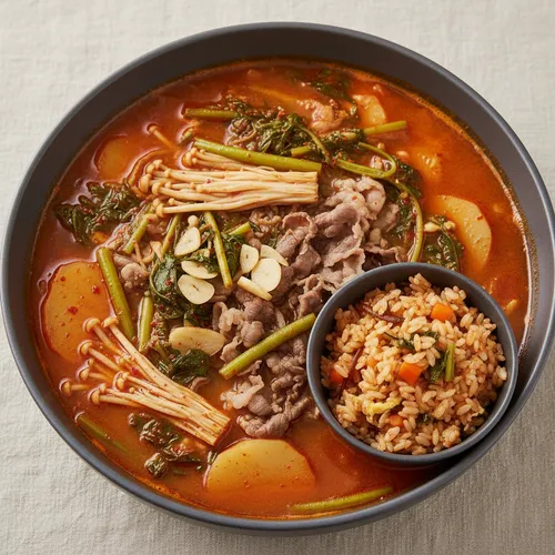 トンチョン風辛旨シャブシャブと焼き飯