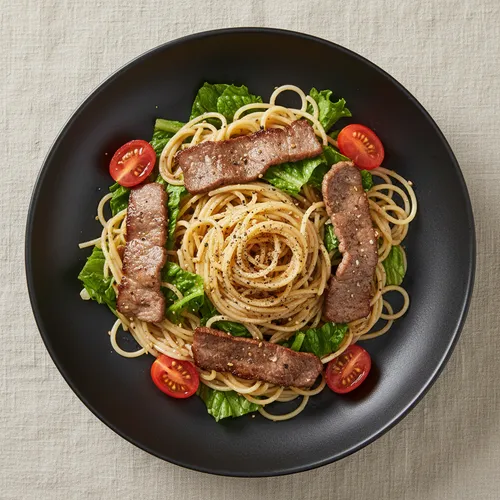 牛バラ薄切り肉のサラダパスタ