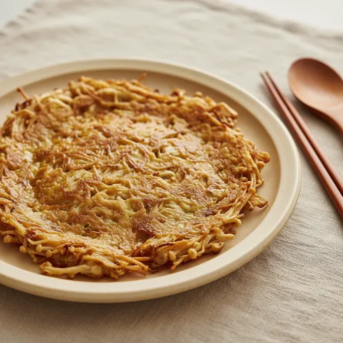 薄焼き！香ばしい！簡単えのきだけのチヂミ