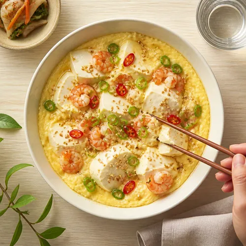 電子レンジで6分完成!ダイエットおぼろ豆腐の卵蒸し