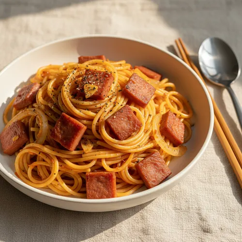 スパムケチャップパスタ