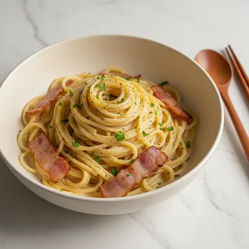 ベーコンクリームパスタ