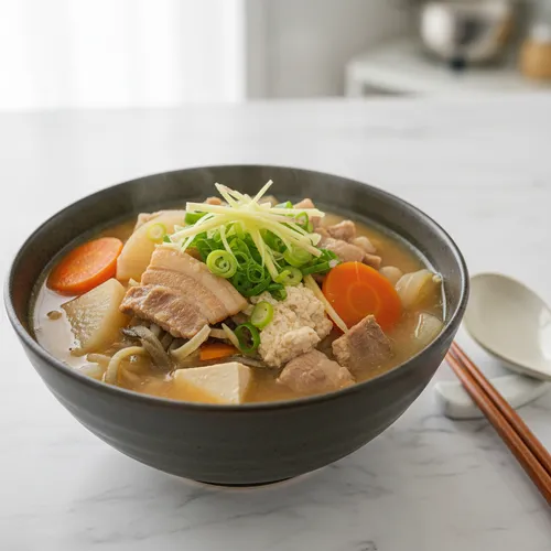 豚汁(豚肉と根菜のテンジャン風味鍋)