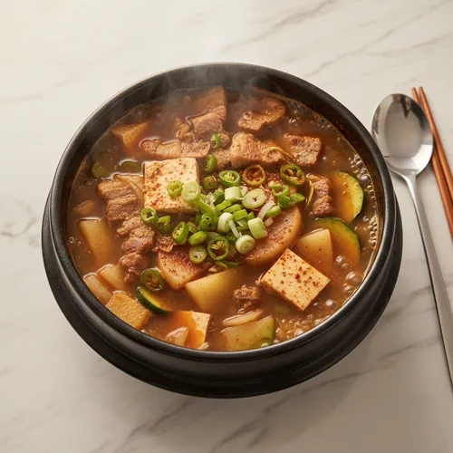 진한 국물 된장찌개