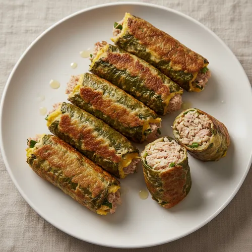 ツナと豆腐のエゴマの葉チヂミ