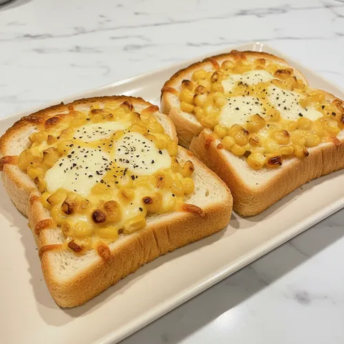 流れずに食べやすいコーンチーズトースト
