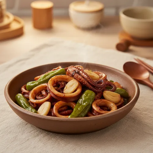 青唐辛子のイカの煮物