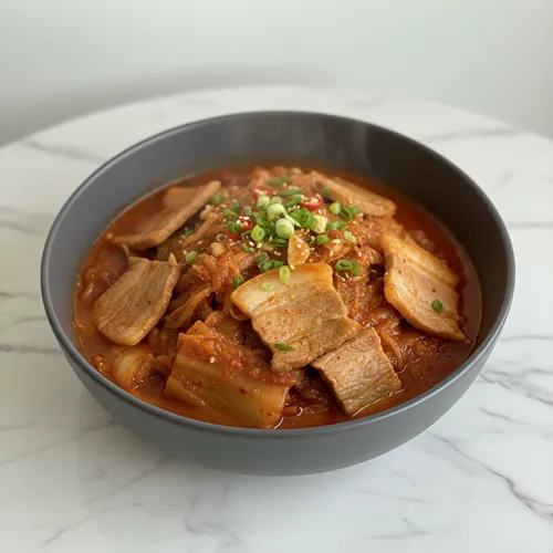 給食の達人の超簡単豚肉キムチ蒸し