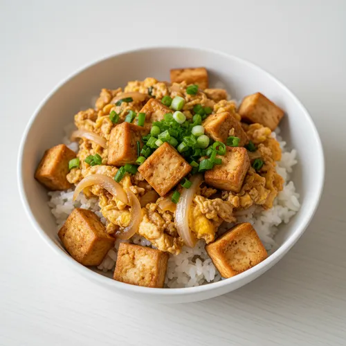 甘辛豆腐卵丼
