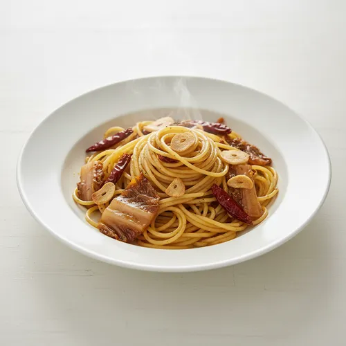 熟成キムチのオイルパスタ