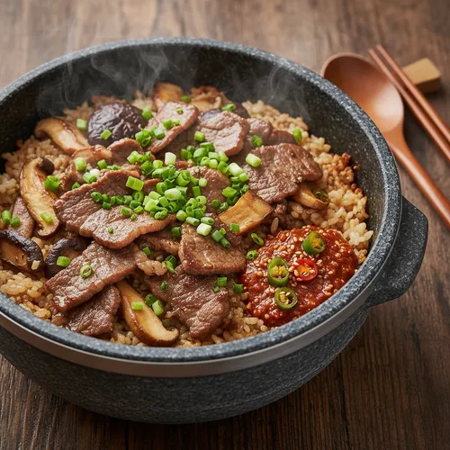 チャドルバギとキノコの釜飯