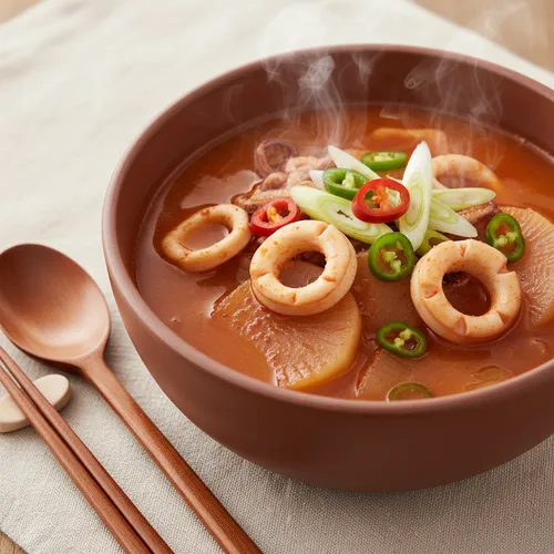ピリ辛イカと大根のスープ