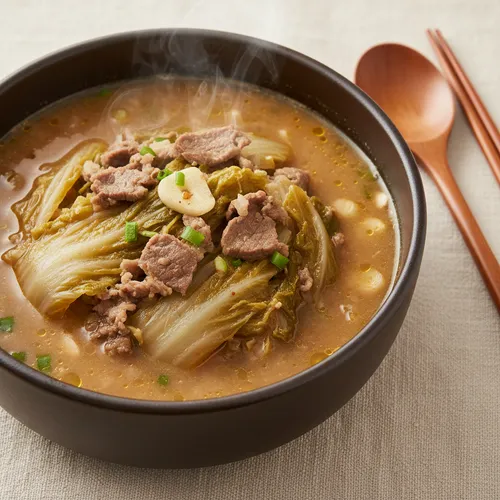 牛肉と白菜のテンジャン(韓国味噌)スープ