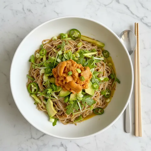ウニのエゴマ油ビビン麺