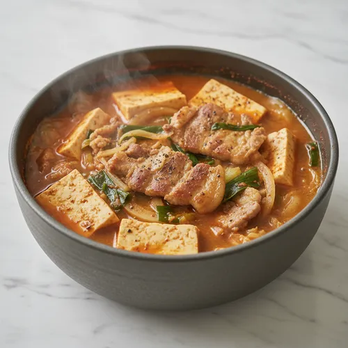 豚バラ肉と豆腐のチヂミ風煮込み