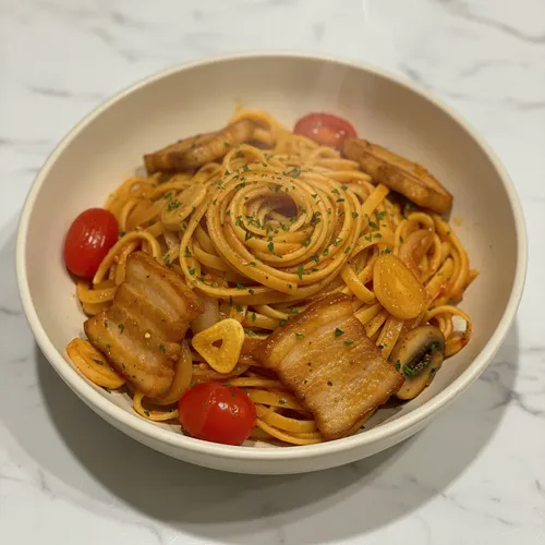 コチュジャン豚バラ肉パスタ
