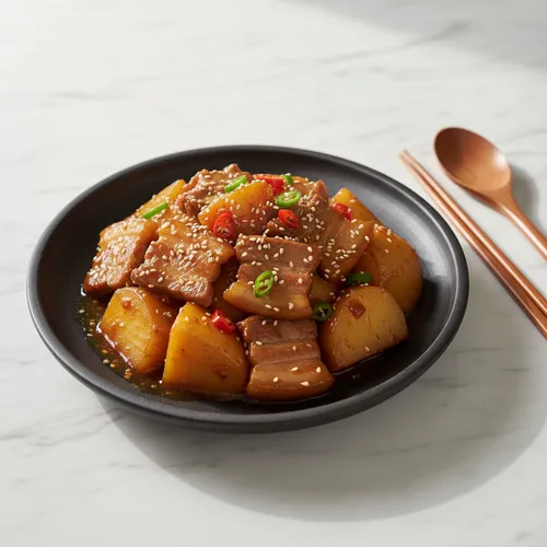 豚バラ肉とじゃがいもの煮物