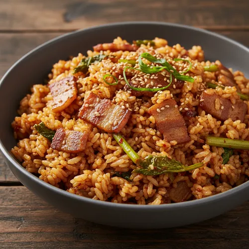 サムギョプサルとセリの炒めご飯