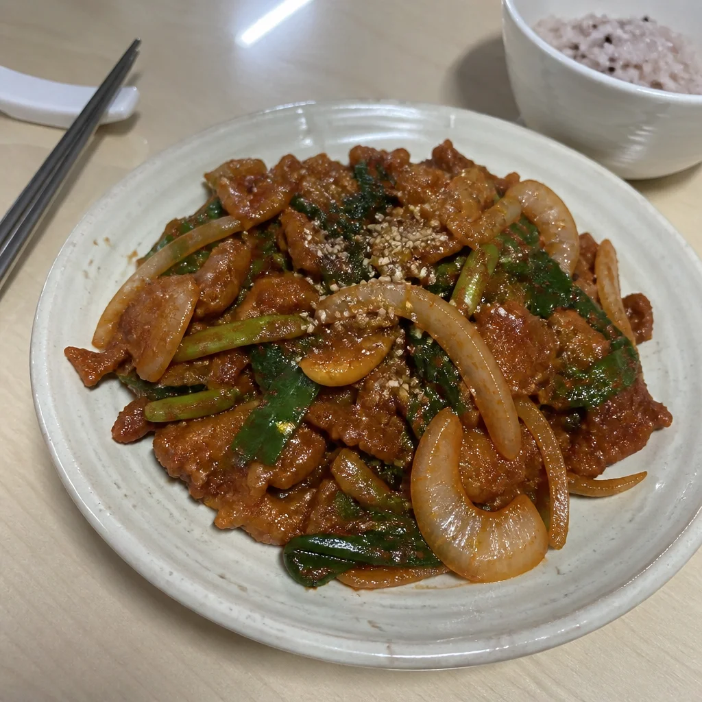 リュ・スヨンの10分豚肉炒め