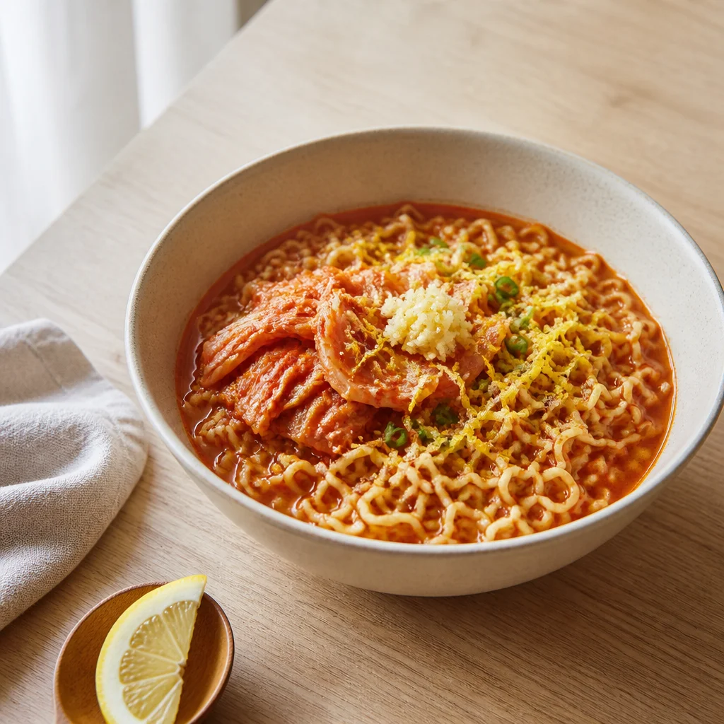 ユン・ナムノシェフのニンニクと魚醤のインスタントラーメン