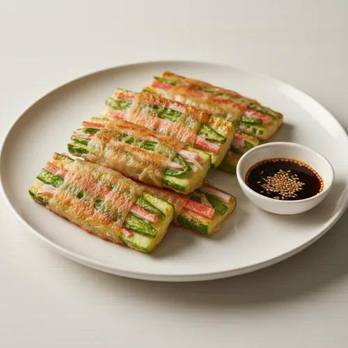 小麦粉なしでサクサク！韓国かぼちゃとししとうのチヂミ