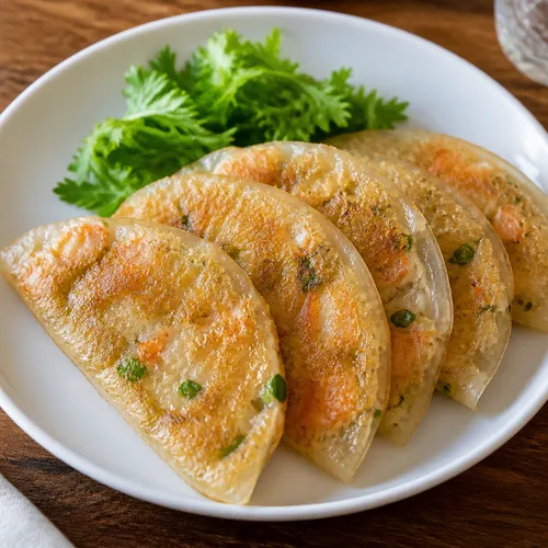 ライスペーパーの豆腐エビ餃子