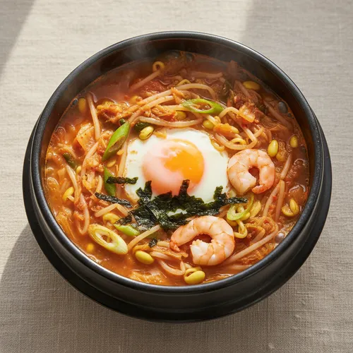 キムチ大豆もやしクッパ