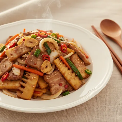 竹の子と豚肉の炒め物