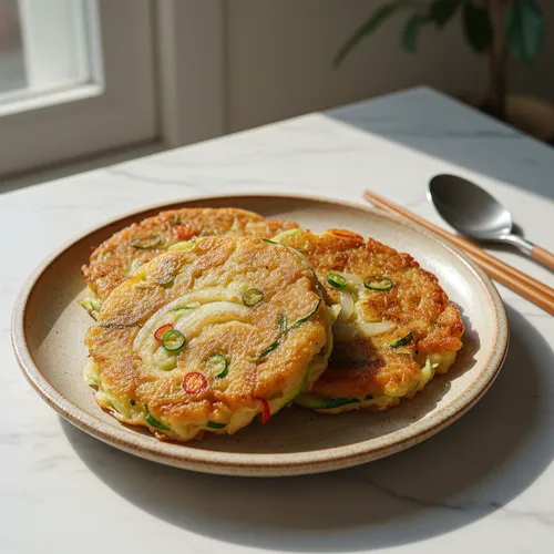 韓国かぼちゃとじゃがいもと玉ねぎのチヂミ