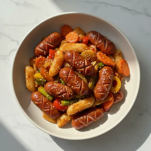ソーセージと野菜の炒め物
