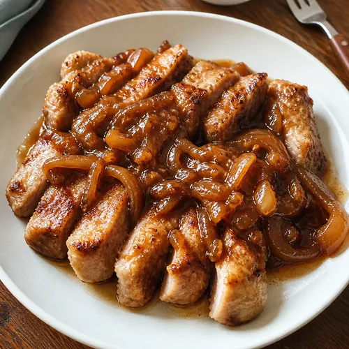 豚肩ロースの玉ねぎステーキ