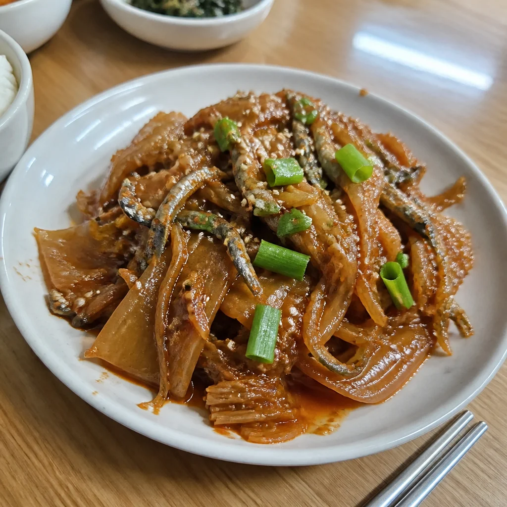 묵은지 멸치지짐