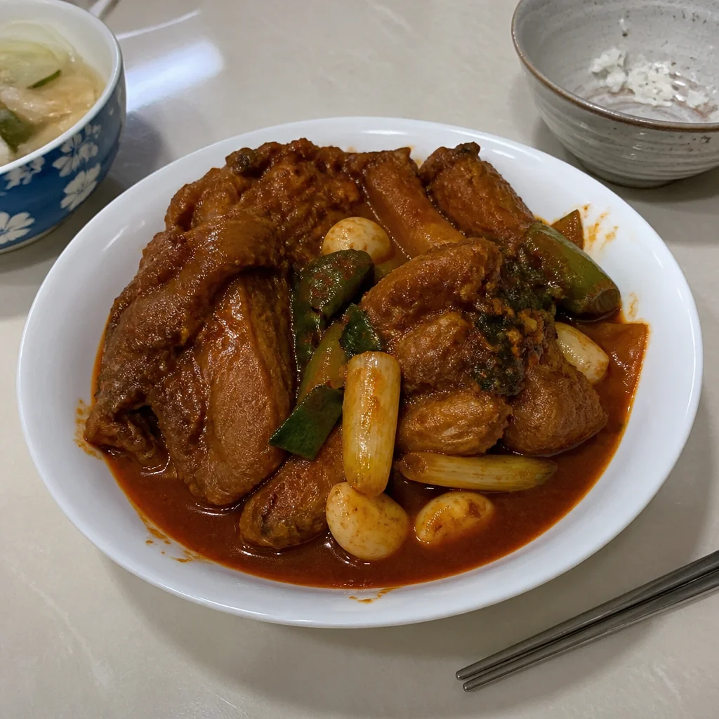 オナムソン先生のカルビチム(豚スペアリブの甘辛煮)