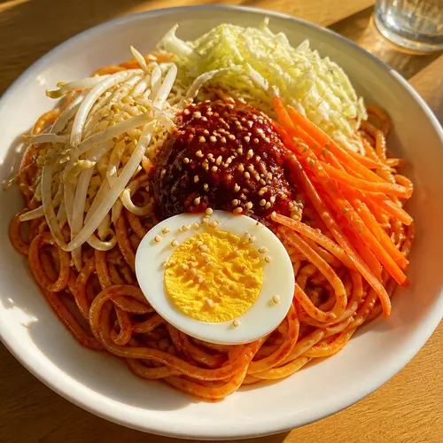 学校前の粉食屋スタイル！オレンジファンタ秘伝のチョルミョン