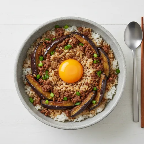 牛肉とナスの釜飯