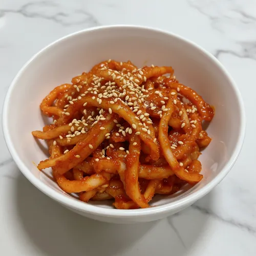 ジンミチェビョックム(甘辛イカの炒め物)